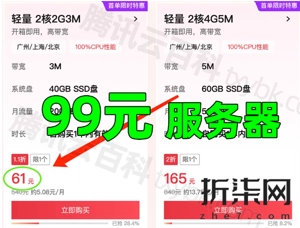 腾讯云服务器99元一年是真的吗？购买链接来了