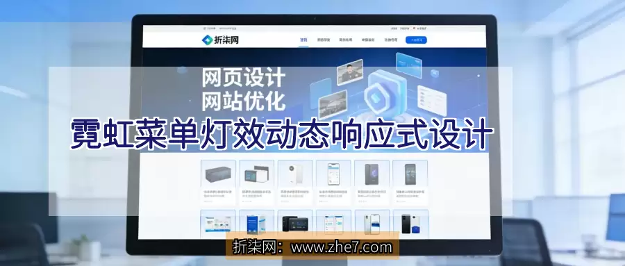 霓虹菜单灯效动态响应式设计